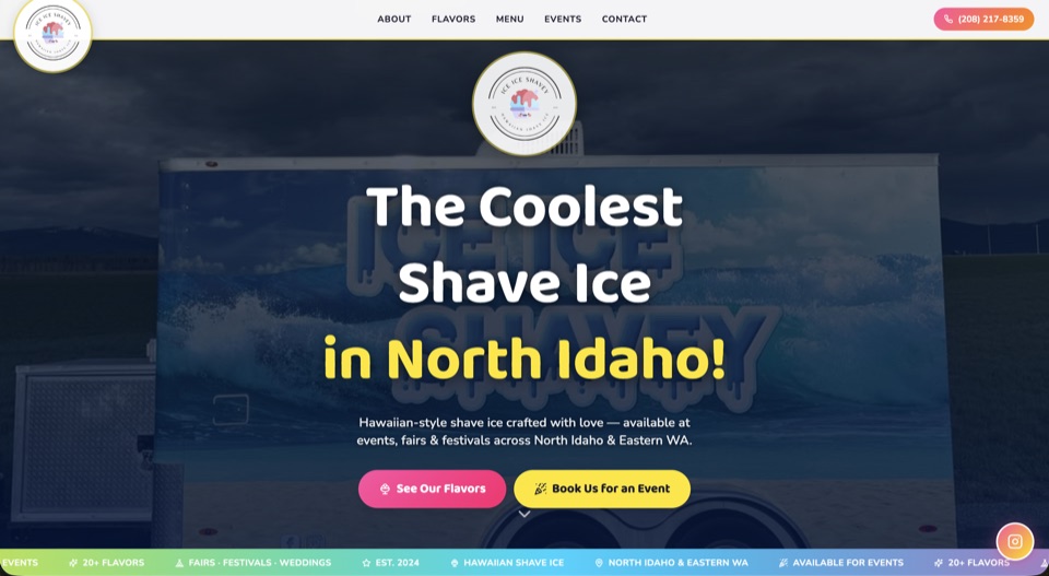 Ice Ice Shavey website and brand identity built by Aralo Studio